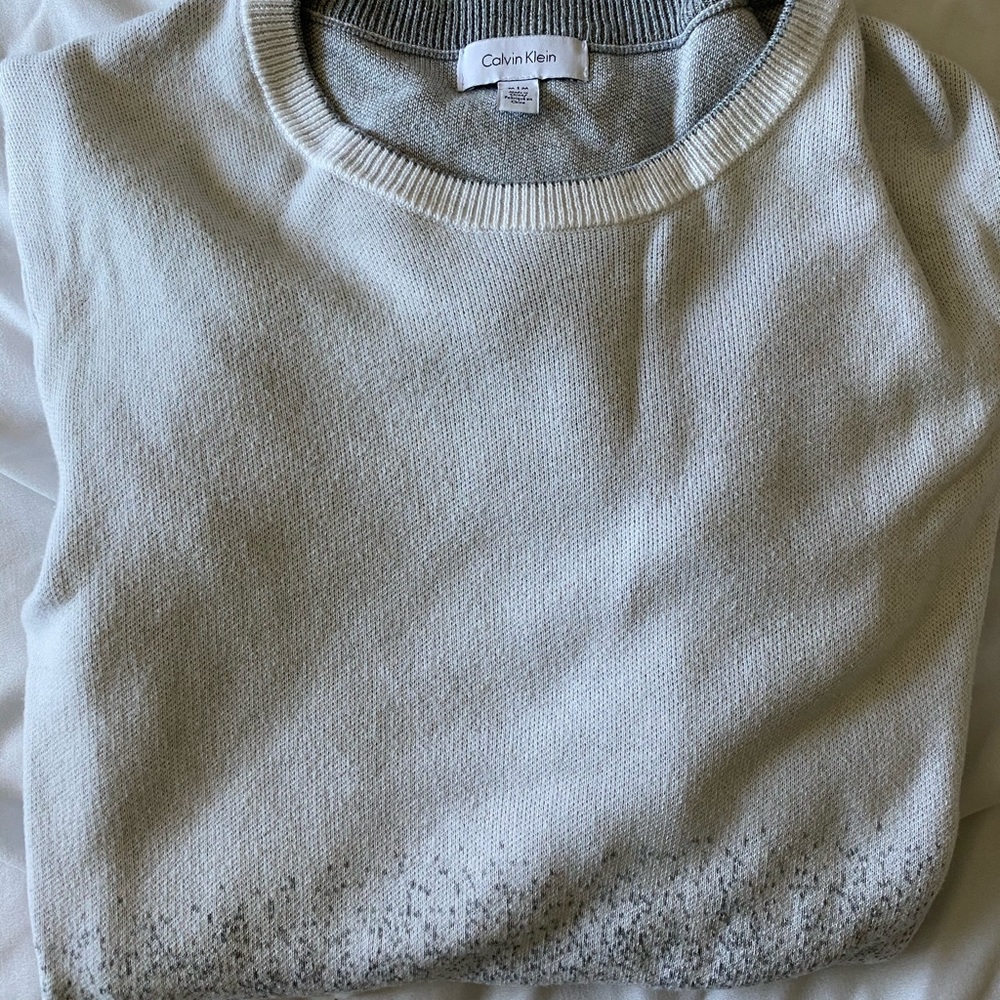 Calvin Klein white and gray sweater
